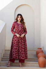 Pure cotton Kota doria embroidery dupatta full suit set