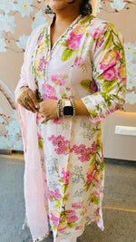 V neck cotton floral kurta set