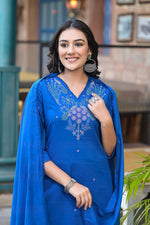 V neck embroidered designer full suit set