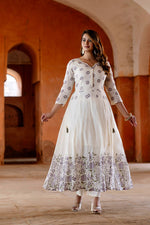 Pretty mul cotton anarkali suit set