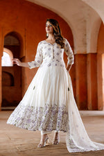 Pretty mul cotton anarkali suit set