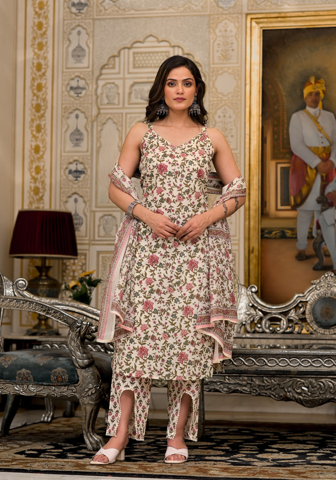 Pure cotton sleeveless suit set