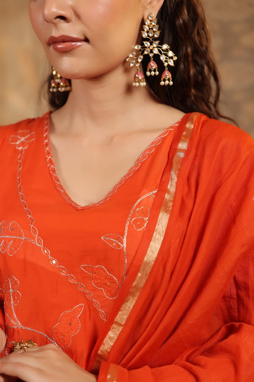 Premium Mul Chanderi lining suit set