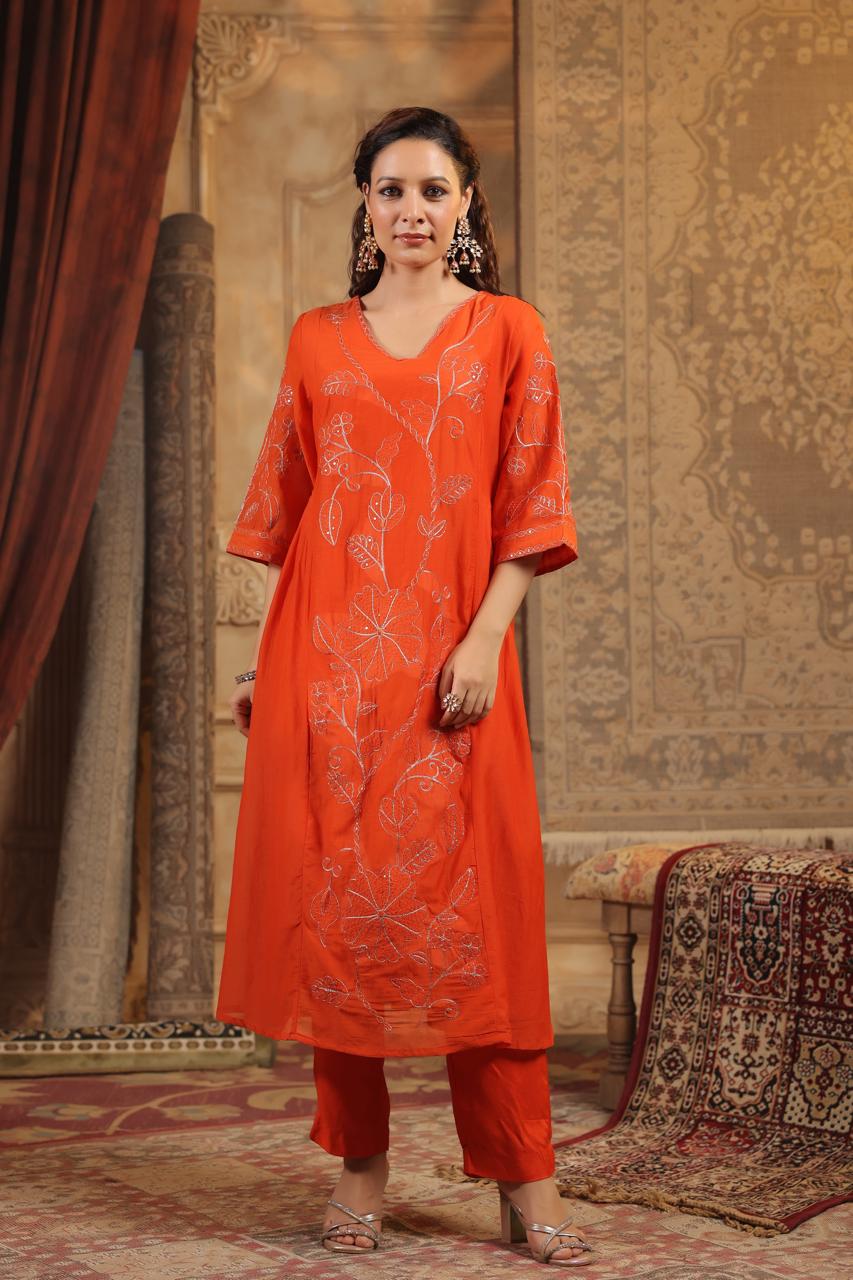 Premium Mul Chanderi lining suit set