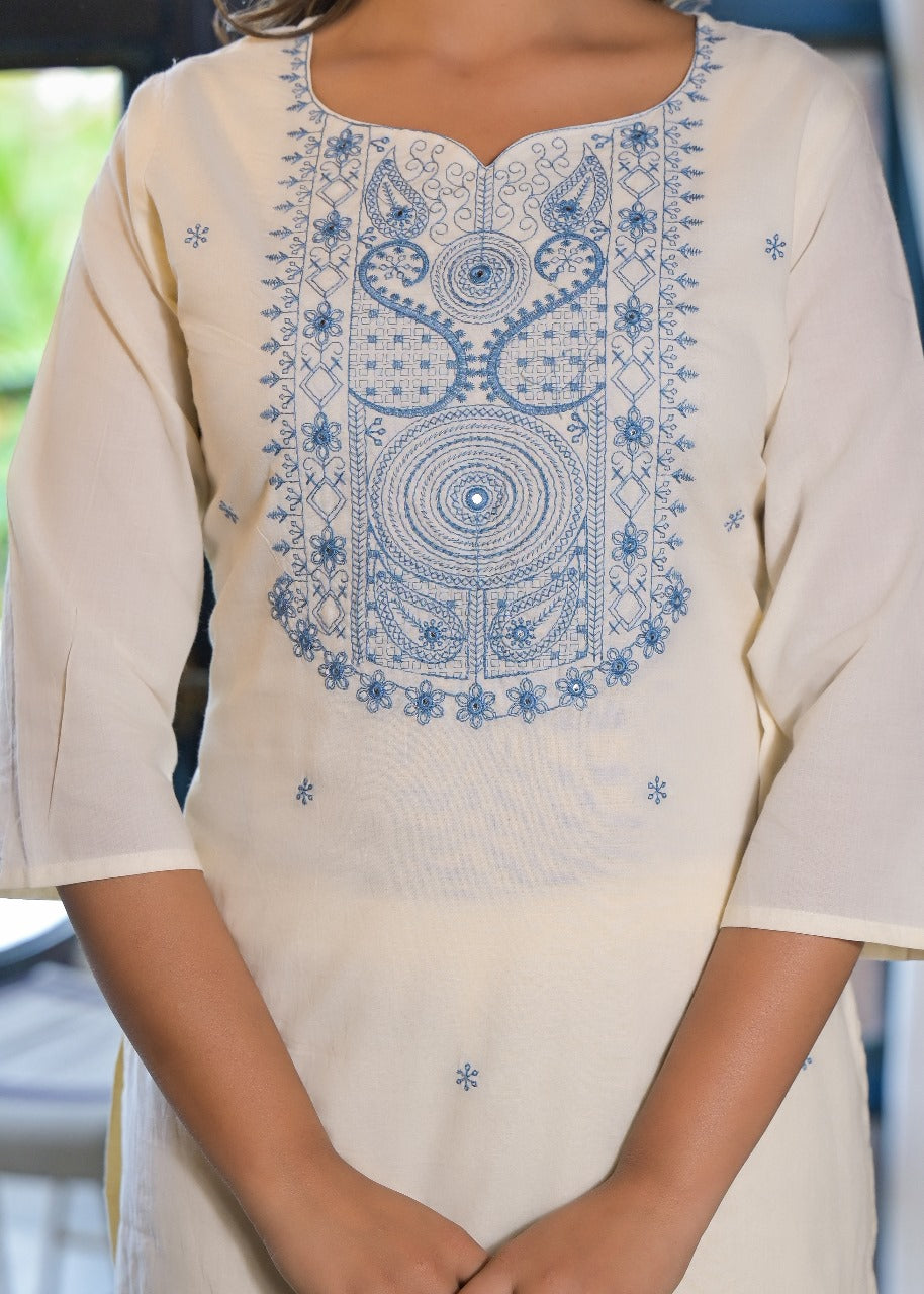 Full embroidery cotton suit set