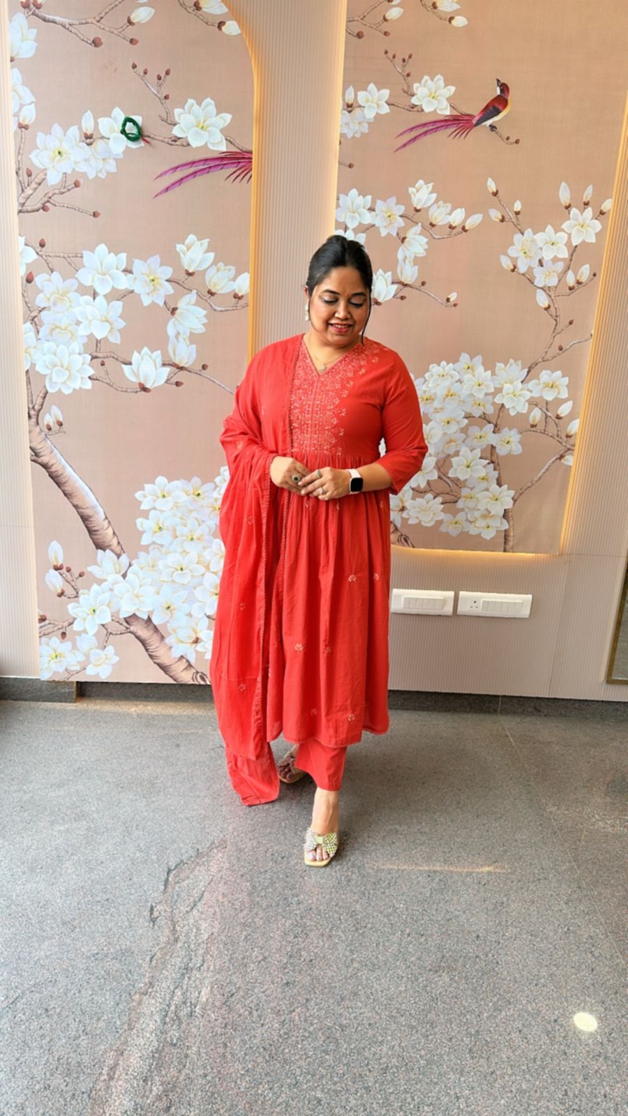 Premium cotton embroidered suit set