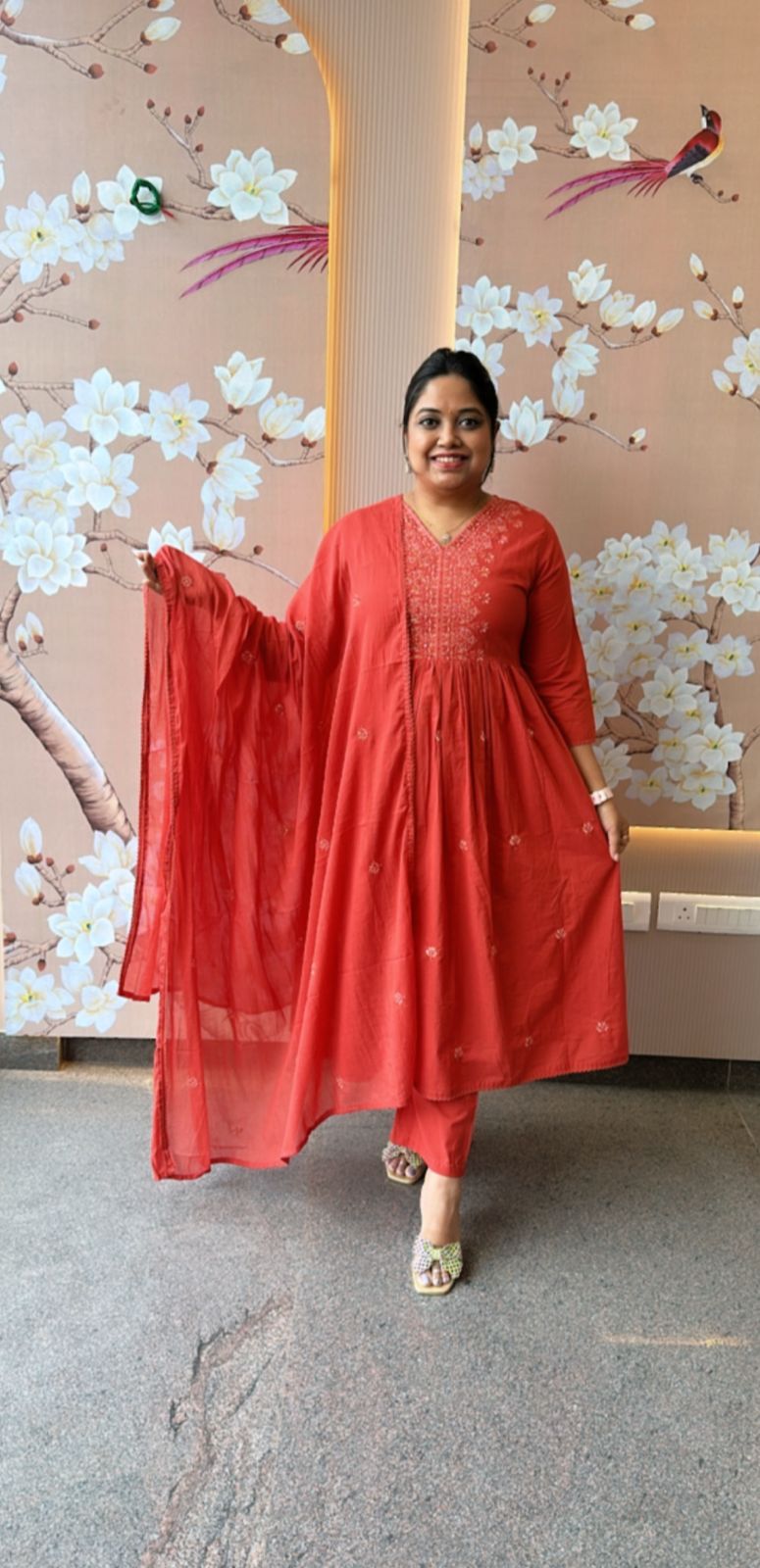 Premium cotton embroidered suit set