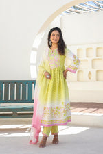 Premium jacquard cotton with gotta detailing and lace detailing with Kota Doria dupatta