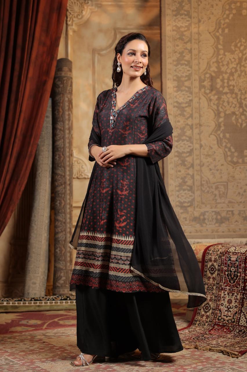 Dola silk sharara suit set