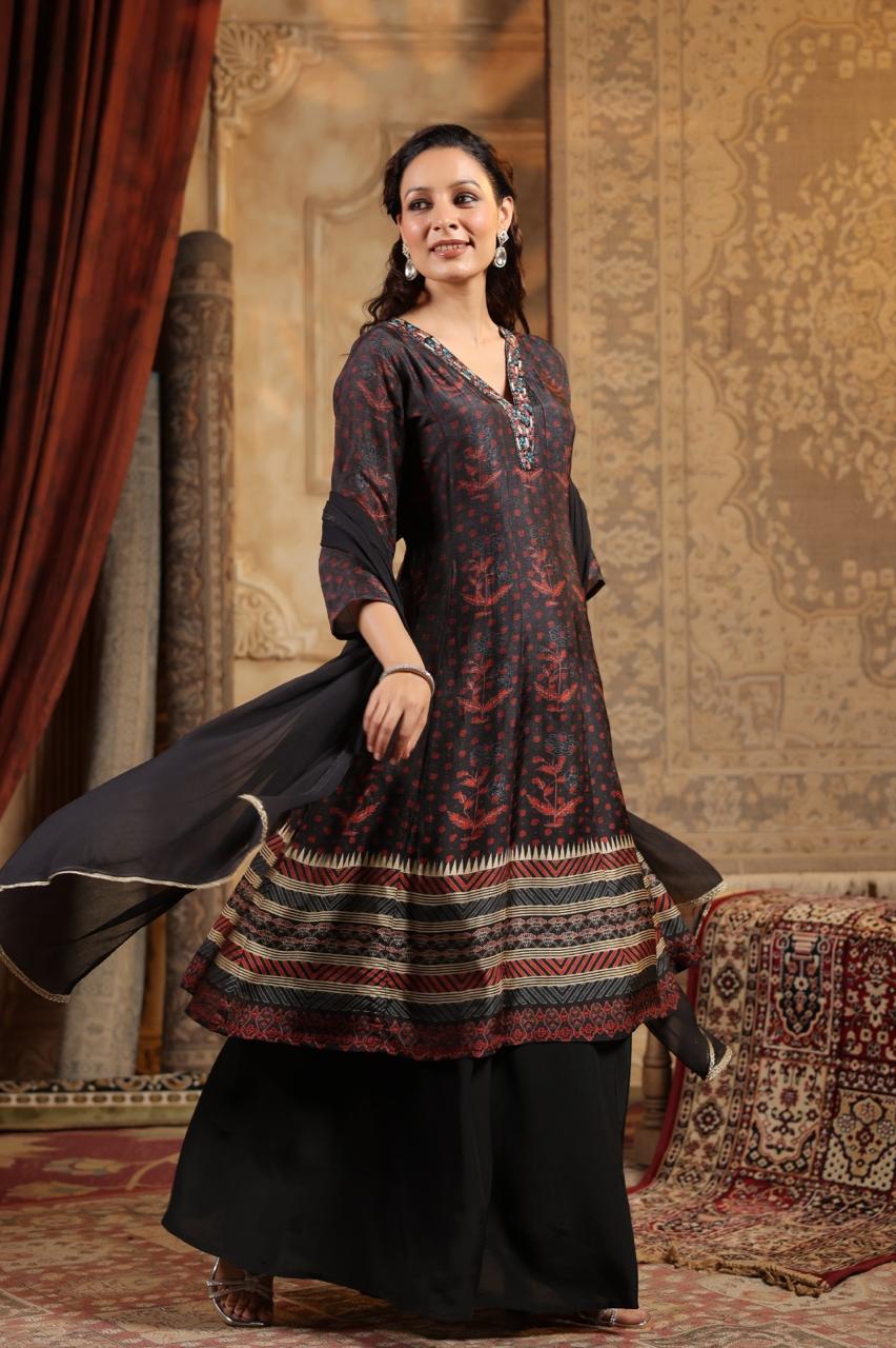 Dola silk sharara suit set