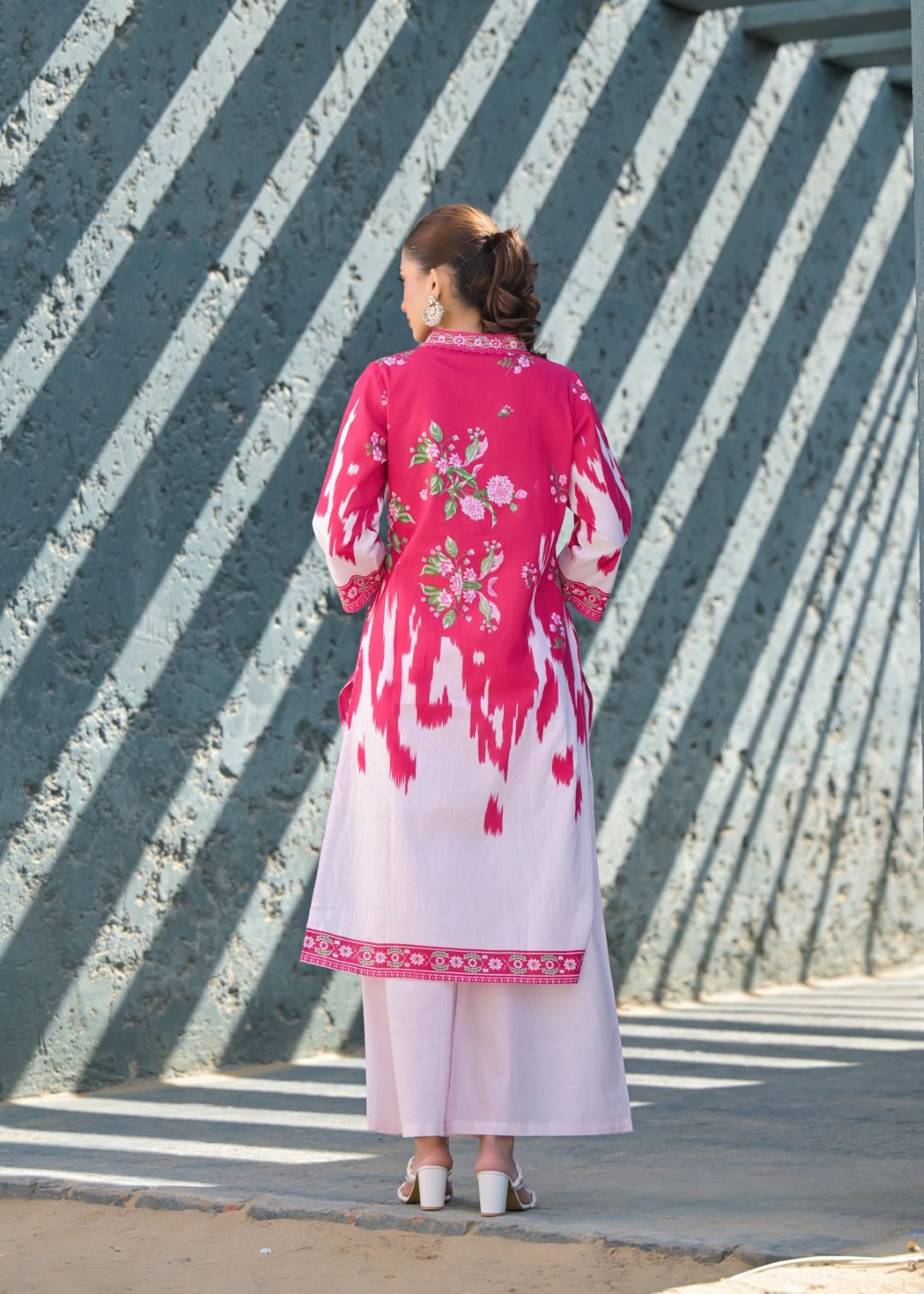 Pure cotton full suit set in pink