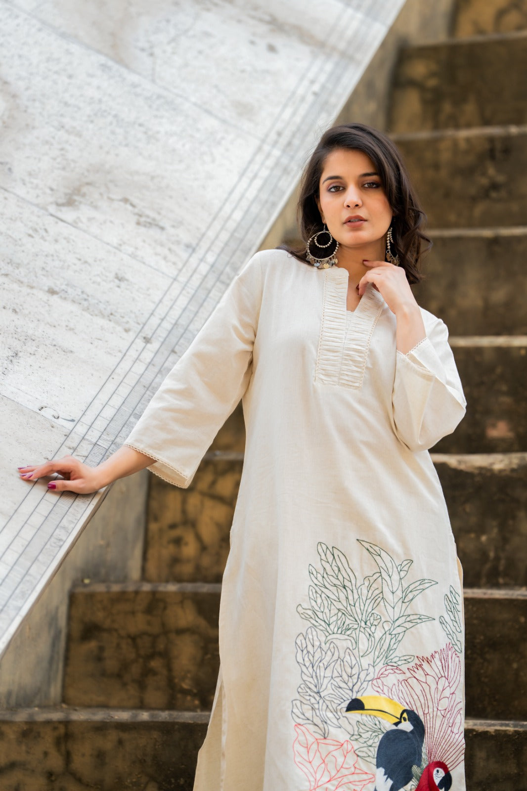 Pretty cotton appliqué work co ord