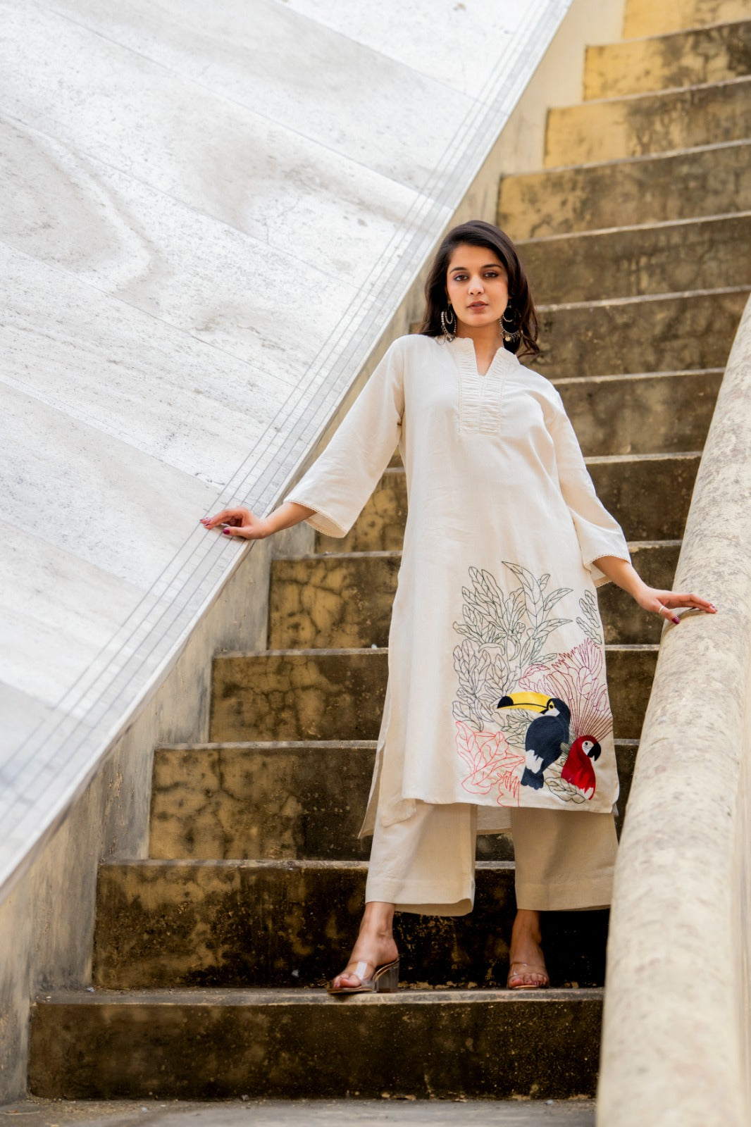 Pretty cotton appliqué work co ord