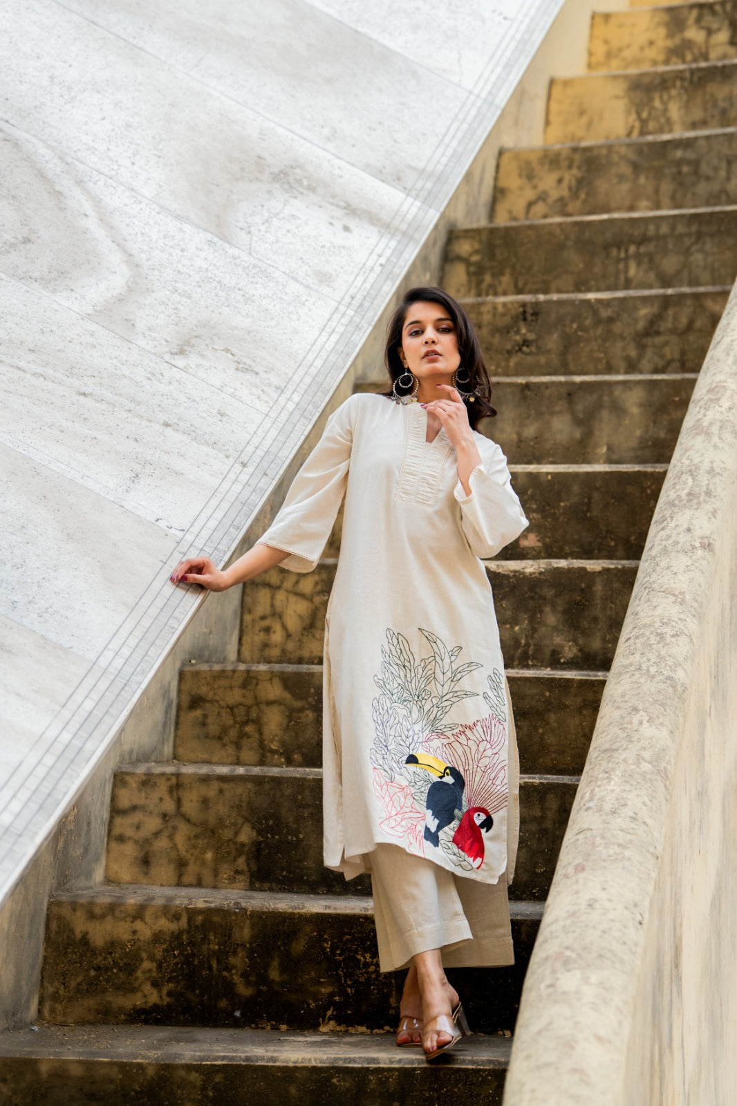 Pretty cotton appliqué work co ord