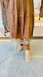 Restocked !! Pure cotton super gorgeous suit set in brown (comfort fit)