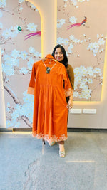 Pure cotton super gorgeous suit set in pretty orange