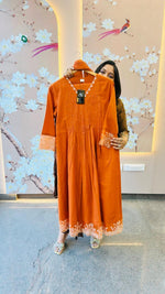 Pure cotton super gorgeous suit set in pretty orange