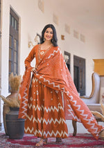 Wow cotton Anarkali suit set