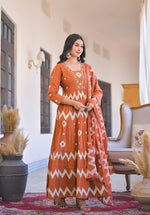 Wow cotton Anarkali suit set