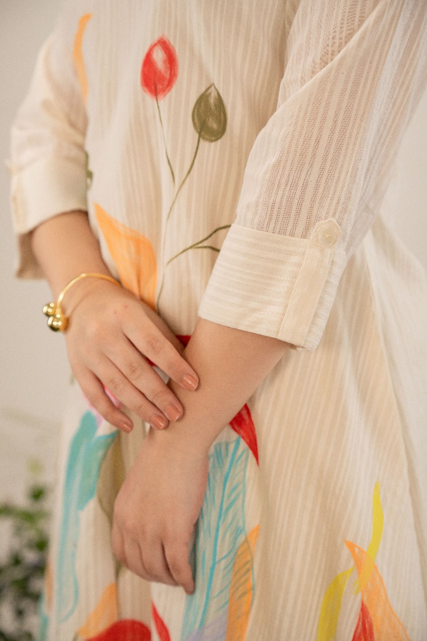 Digitally printed V neck cotton co ord set