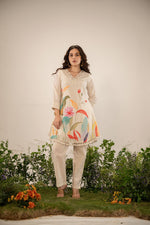 Digitally printed V neck cotton co ord set