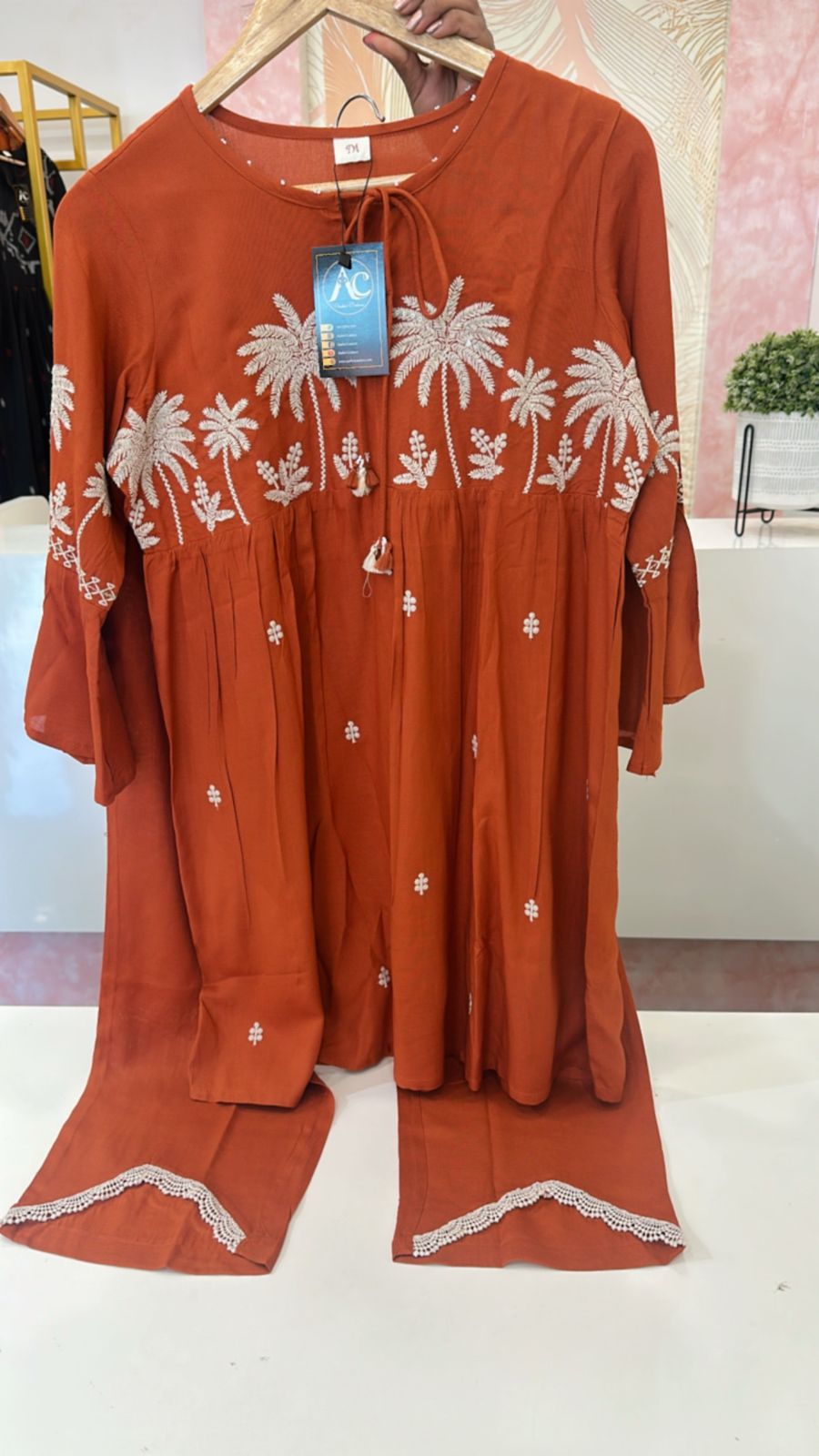 Heavy rayon embroidered co ord