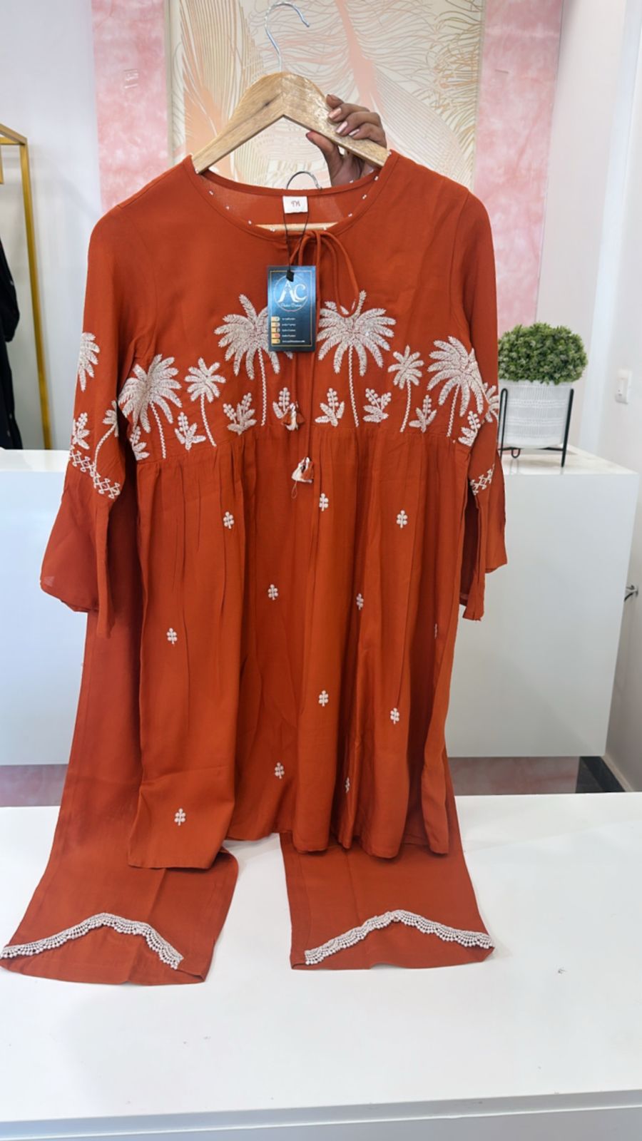 Heavy rayon embroidered co ord