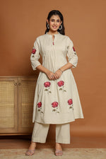 Pretty cotton embroidered kurta pant