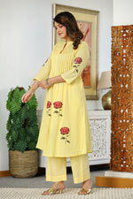 Pretty cotton embroidered kurta pant