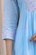 Mul cotton embroidered lining full suit