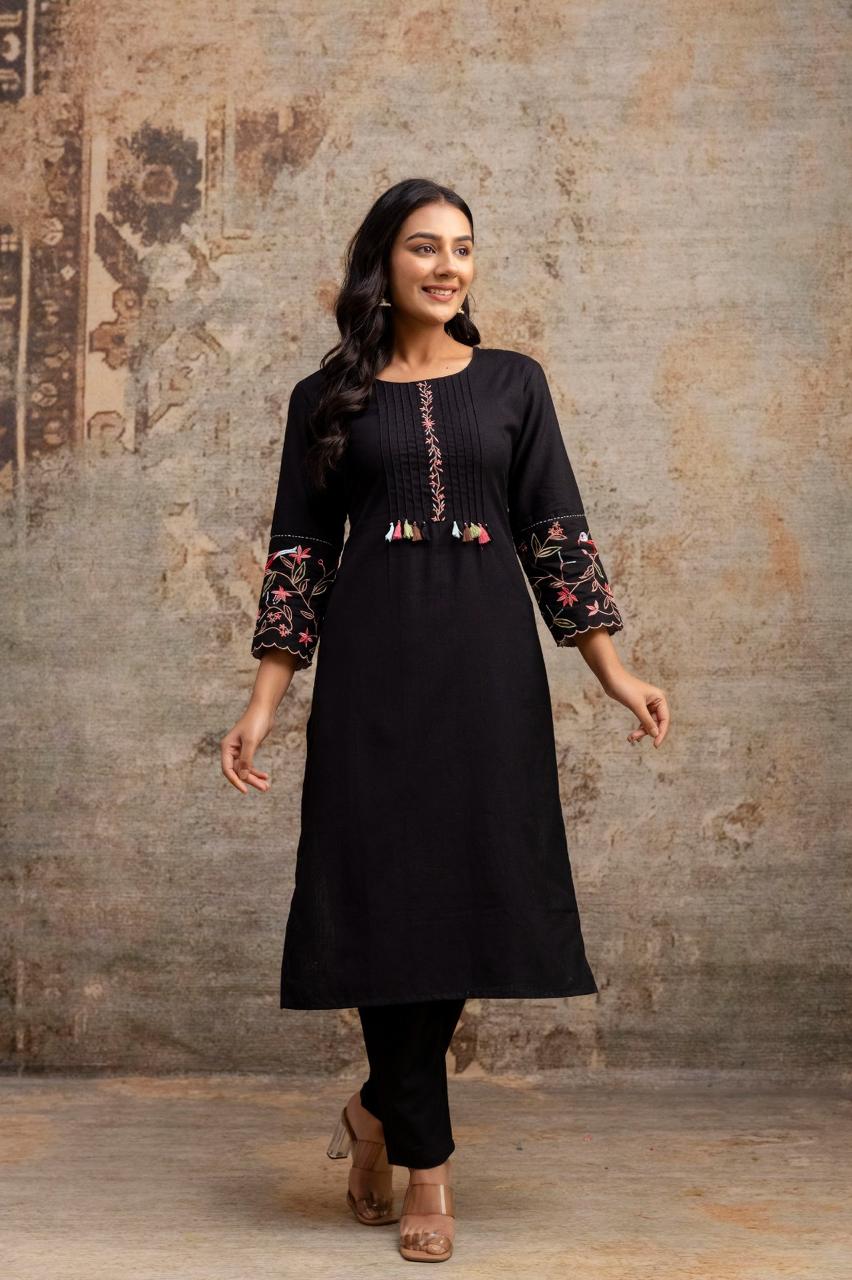 Sober n stylish embroidered kurta pant