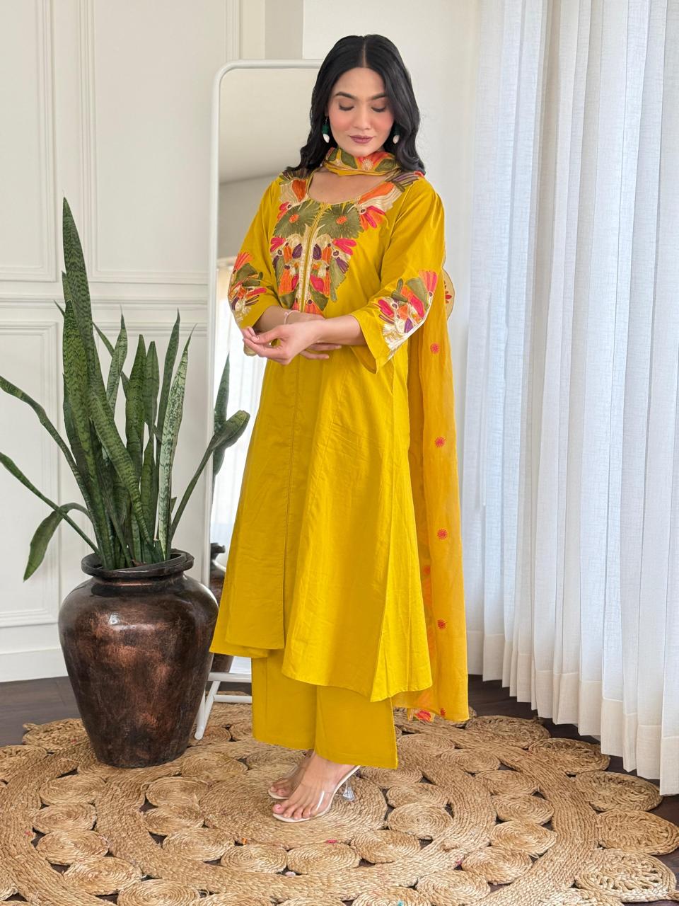 Pure cotton premium embroidery suit set