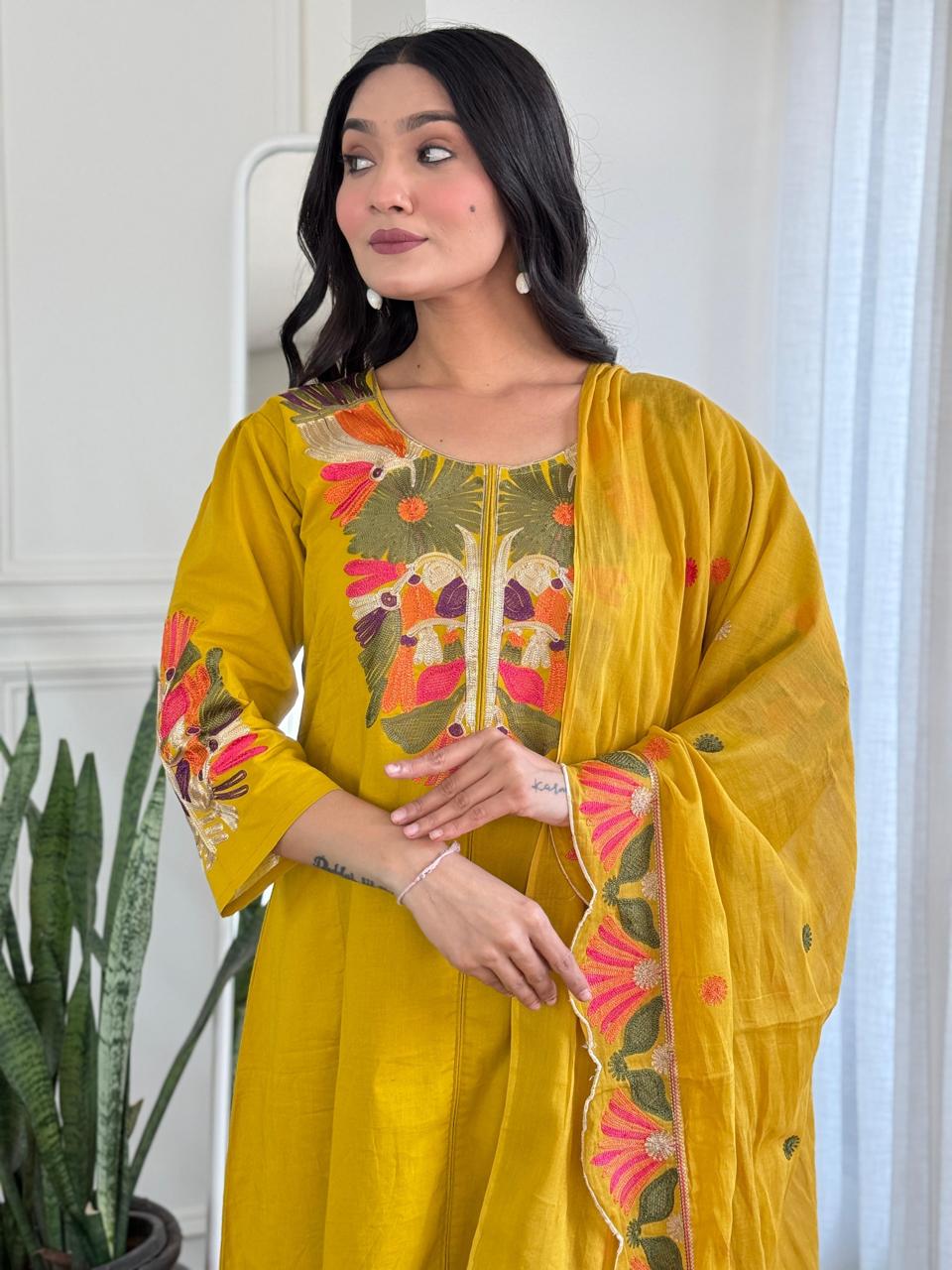 Pure cotton premium embroidery suit set