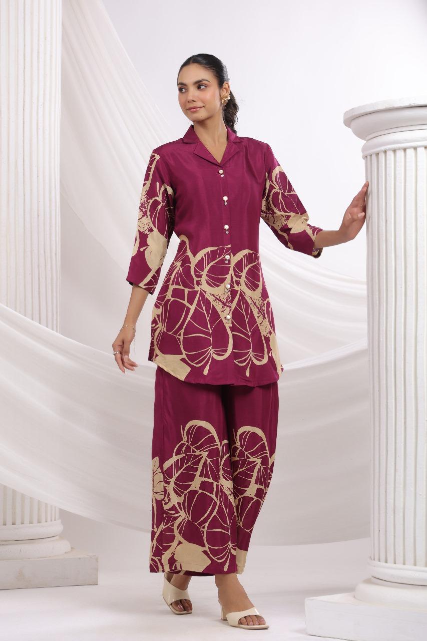 Pure crepe stylish Co ord set