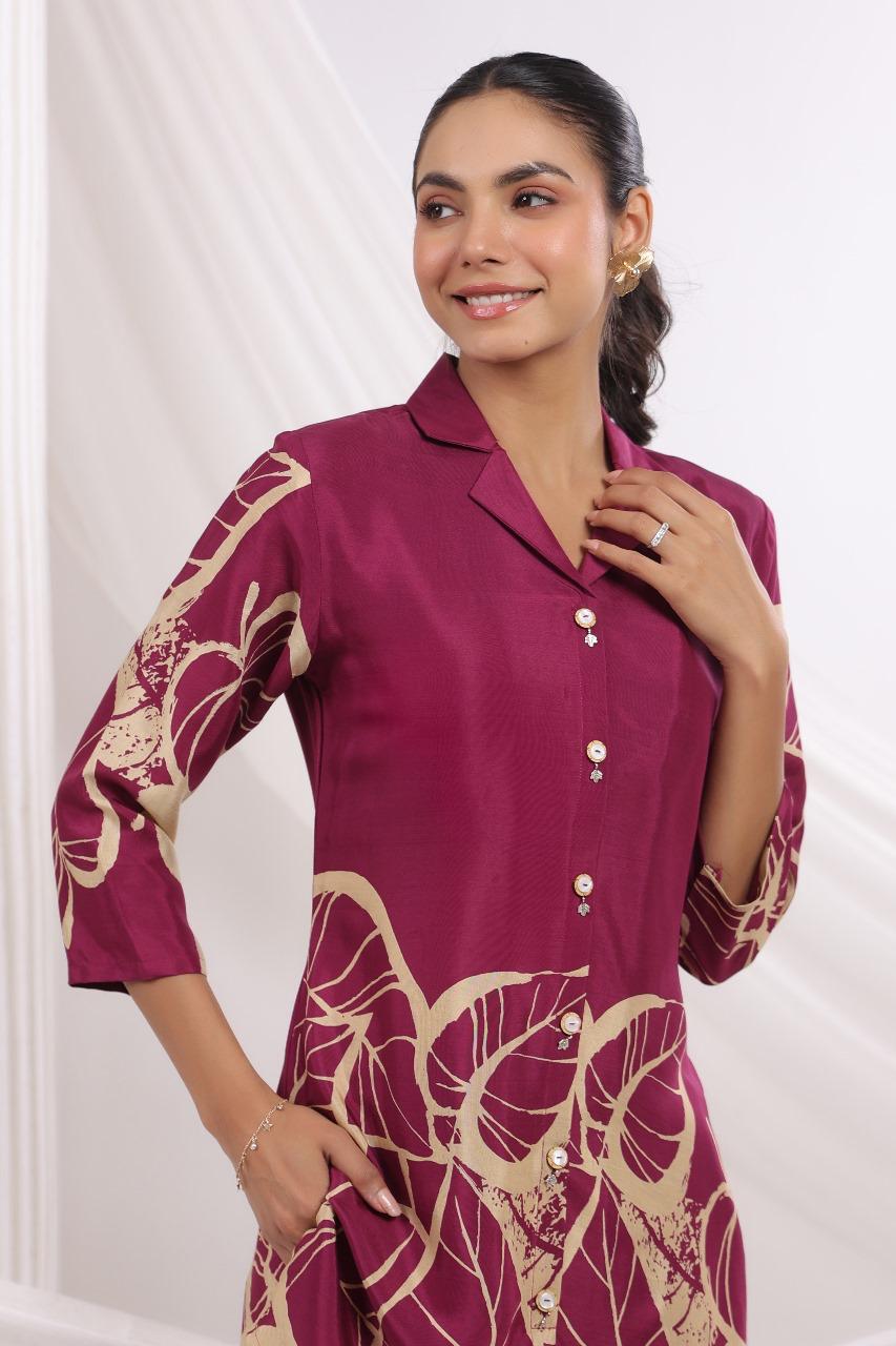 Pure crepe stylish Co ord set