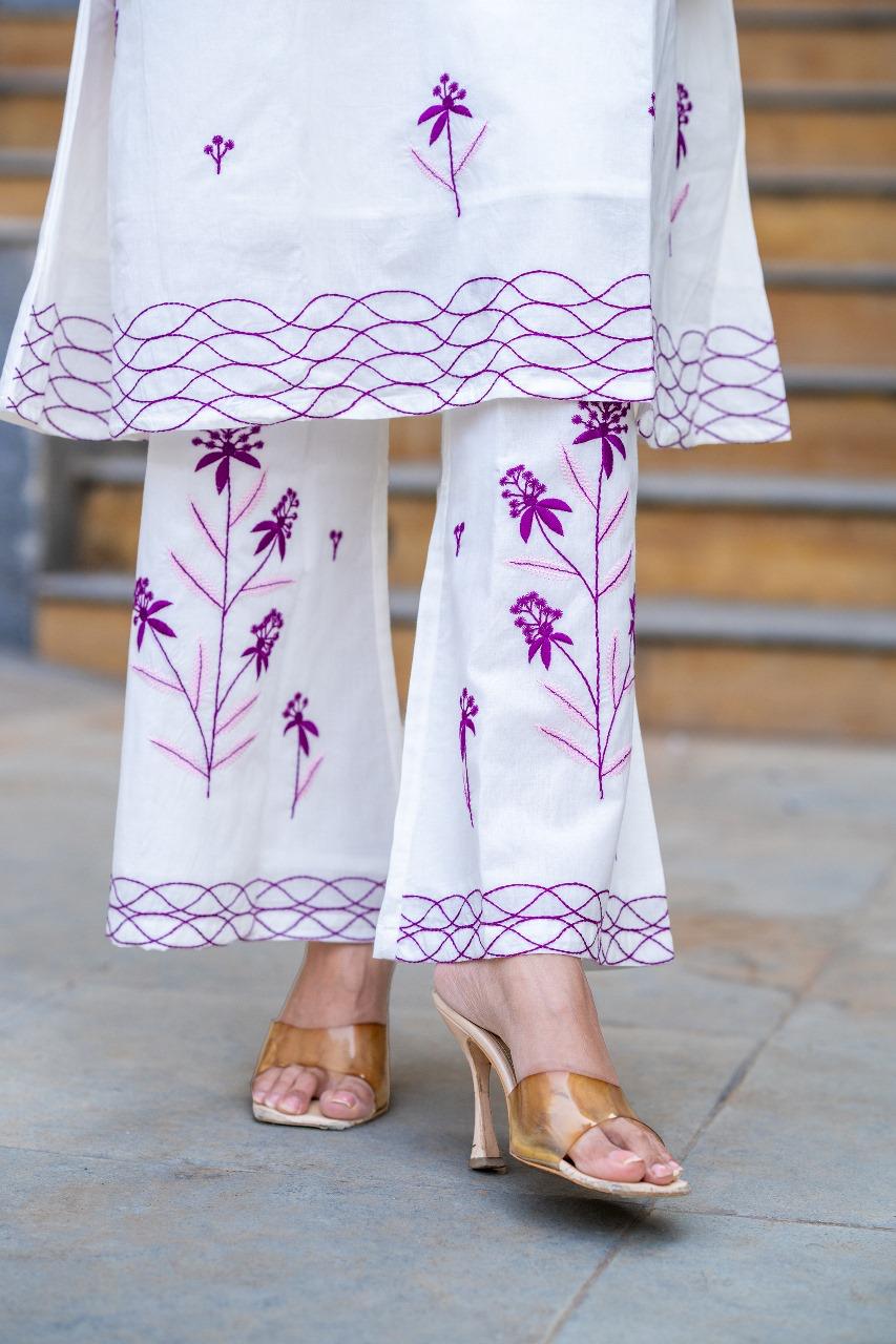 Premium cotton embroidery lining kurta pant