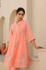 Mul cotton embroidery lining Co ord