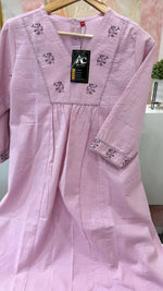 Premium embroidery katha stitch cotton kurta pant