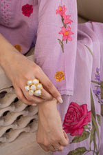 Pure cotton digital printed suit set in lilac