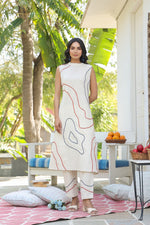 Elegant cotton embroidered co ord set (with extra sleeves)