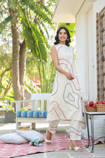 Elegant cotton embroidered co ord set (with extra sleeves)