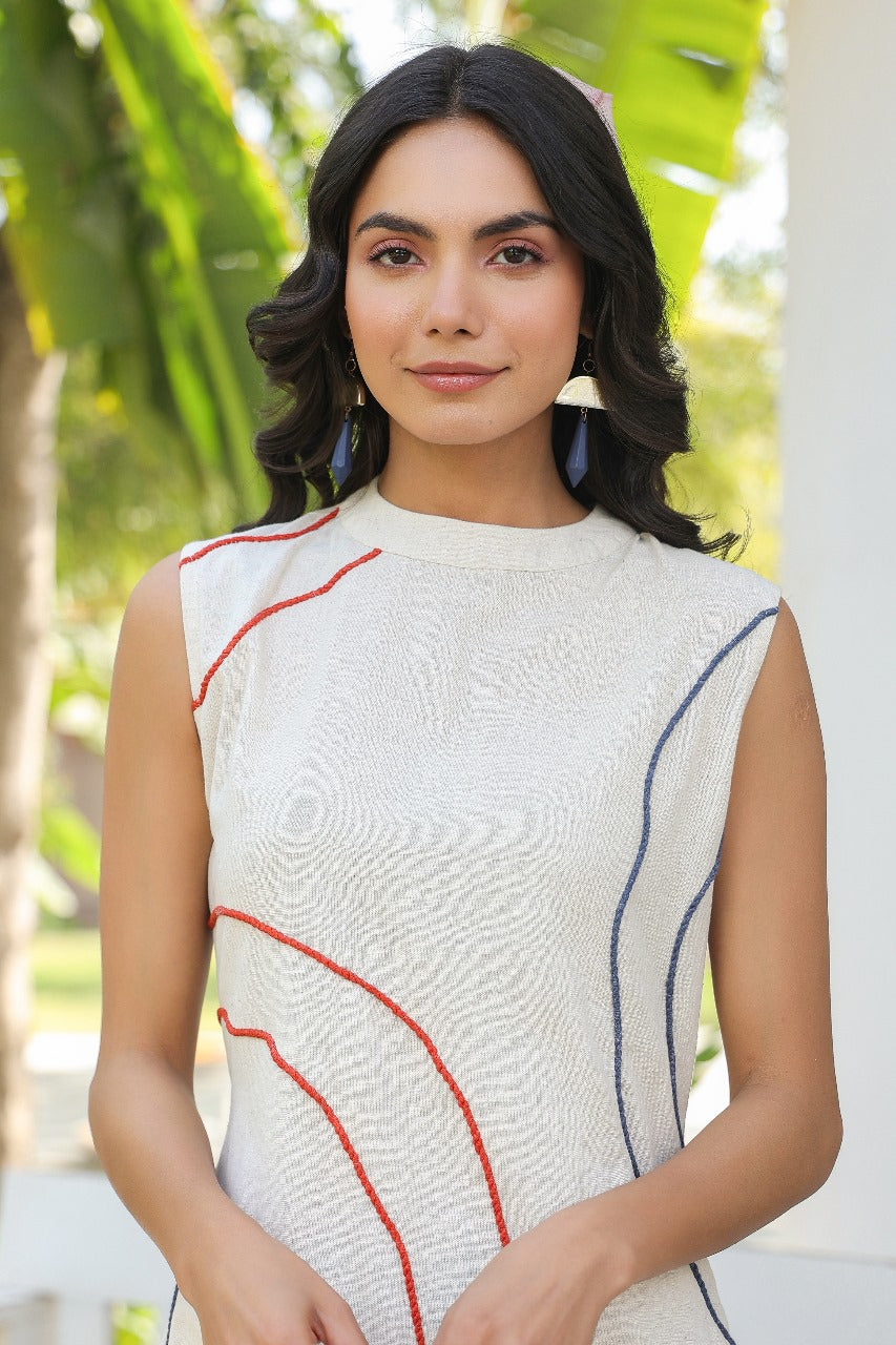 Elegant cotton embroidered co ord set (with extra sleeves)