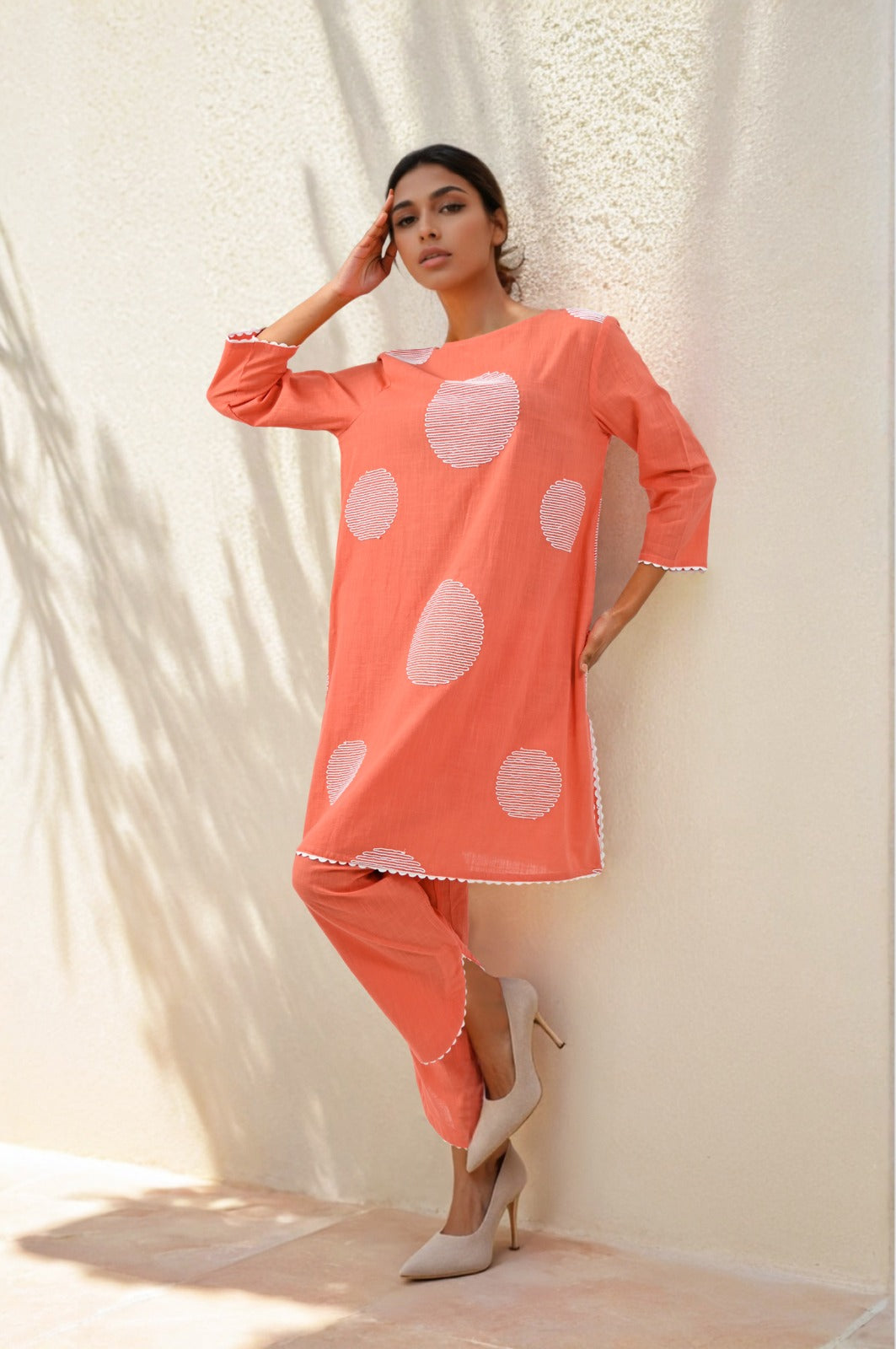 Super summery smart premium embroidery cotton co ord