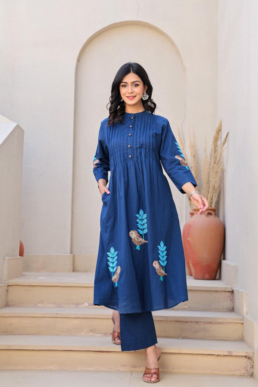 Beautiful embroidery cotton co ord