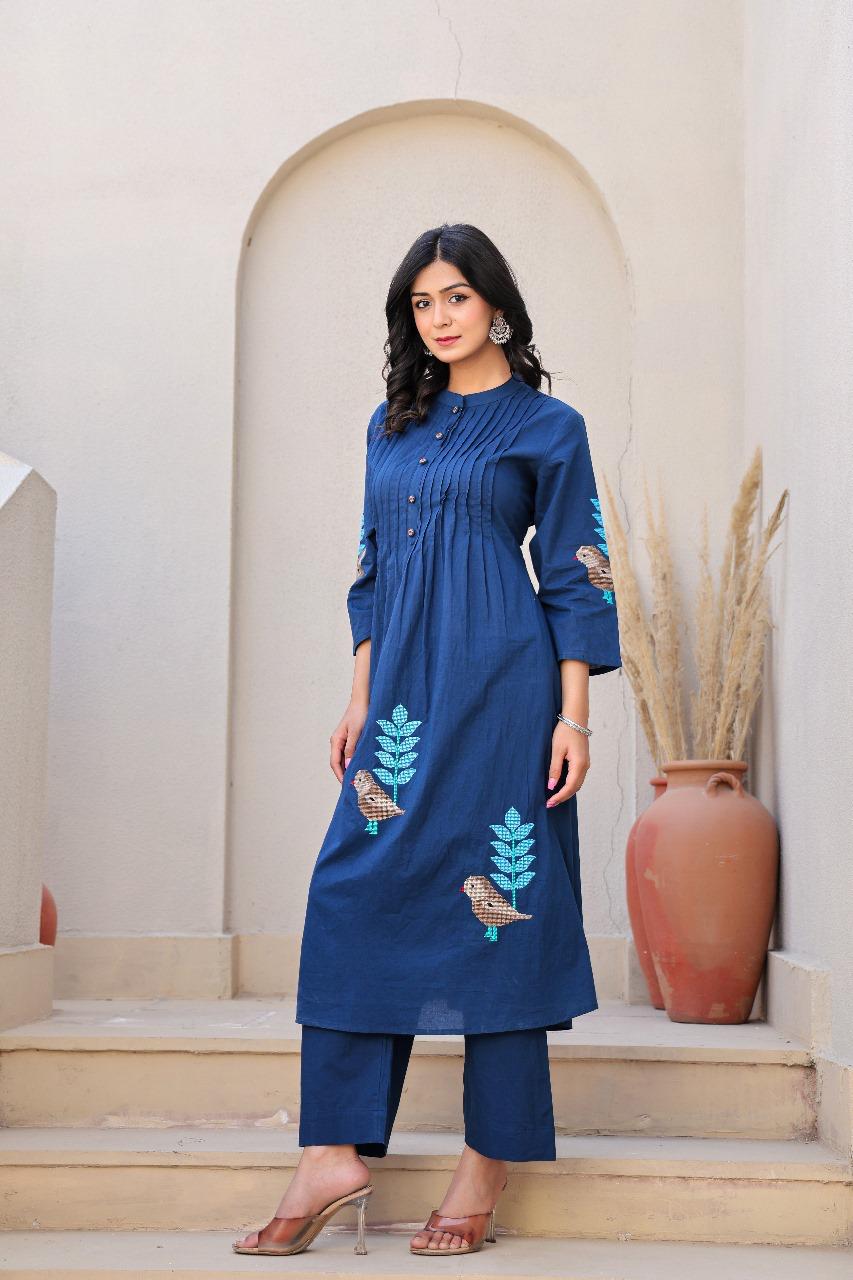 Beautiful embroidery cotton co ord