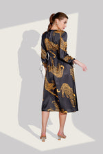 Satin silk one piece dress