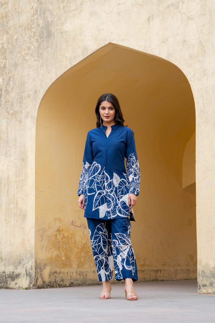 Summer perfect digital printed co ord in blue