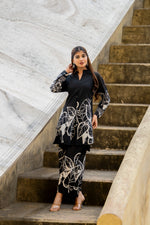 Summer perfect digital printed co ord in black