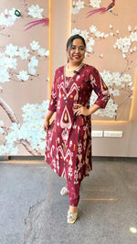 Ikkat printed flex cotton kurta pant