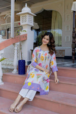 Pure mul cotton digital printed lining kurta pant